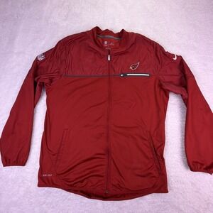 Arizona Cardinals NIKE OnField Apparel Red Full-Zip Dri-Fit Jacket Mens XL